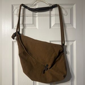 Brown Canvas Messenger Bag